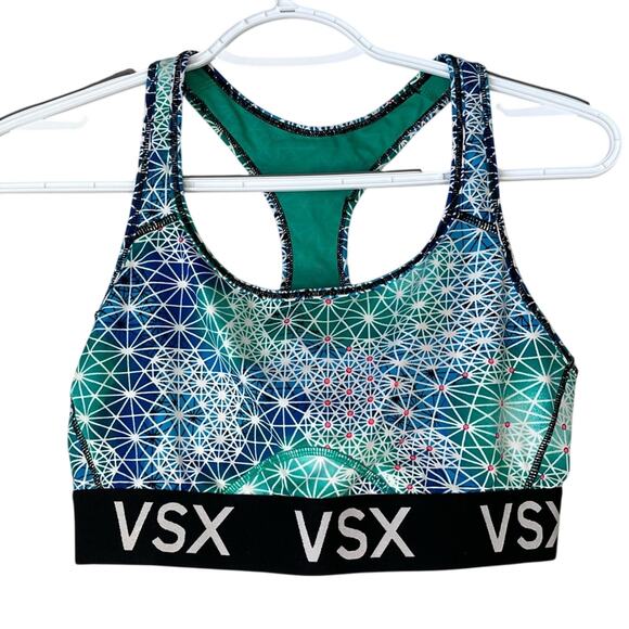 Victoria’s Secret Green & Blue Patterned Sports Bra Size Medium - Picture 1 of 5